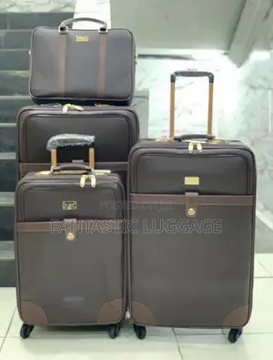 Luxury 4-Piece Leather Travel Luggage Set