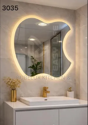 Brand New Apple Shape LED Wall Mirror With Backlight - 3lights