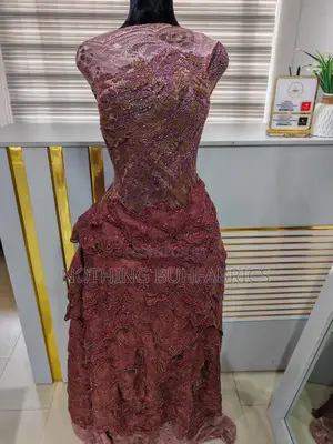 Chocolate X Wine Handbeaded Sequin Chantilly Lace