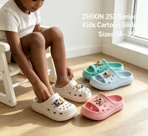ZHIXIN 253C 253D Kids Cartoon EVA Hole Slippers Sizes 24-35