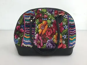 Handmade Huipil Leather Womens Handbag