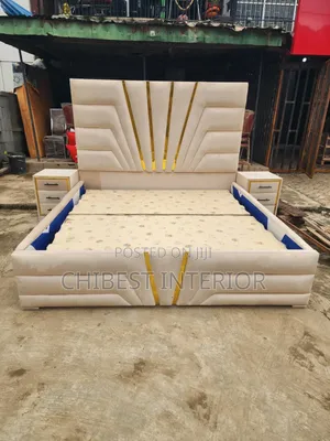 Neatly Padded Family King Size Bed.