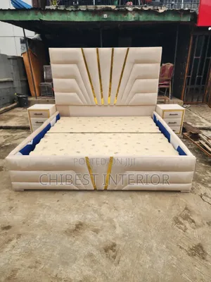 Cream Coloured 6by6 Upholstery Bed Frame