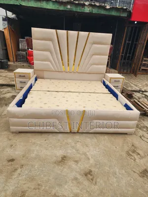 6by6 Padded Bed Frame With Side Cupboards