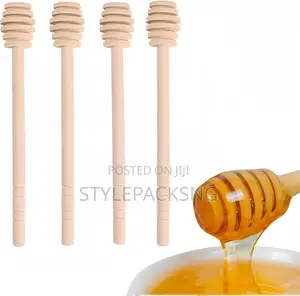 12 PCS - 15cm Wooden Honey Dipper Sticks, Spoons, Wand, Mixers