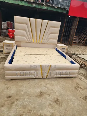 Luxury 6by6 Cream Upholstery Padded Bed