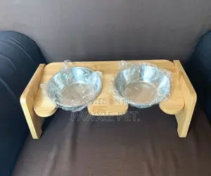 Elevated Double Diner With Stainless Bowls for Small Breeds