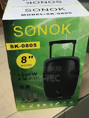 Sonok 8inch Sound System Speaker,2wireless Mic Rechargeable 1500watts