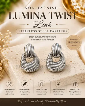 Lumina Twist Link Non-Tarnish Stainless Steel Earrings