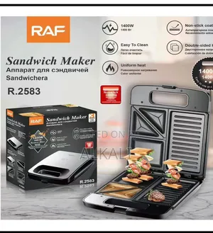 RAF 3-in-1 Sandwich Maker 1400W Non-Stick Grill Toaster