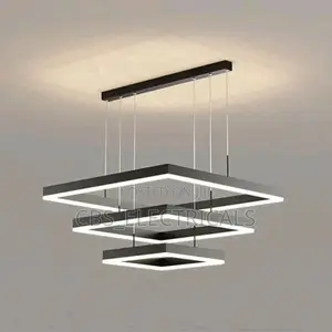 Modern Three-Layer Square Tiered LED Chandelier (600mm)