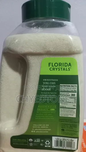 Florida Crystals Regenerative Organic Raw Cane Sugar 3 lbEasy Pour Jug
