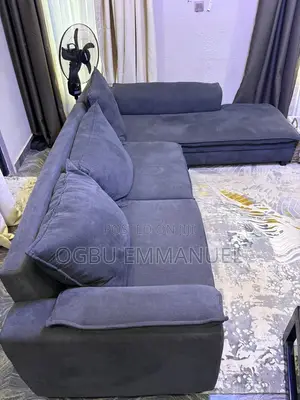 Neatly Used L Shaped Couch Along With Foreign Wooden Center Table