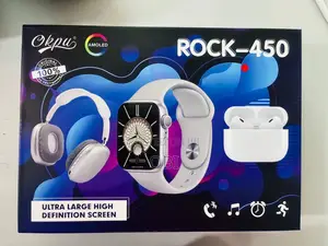 Okpu Rock- 450 3-in-1 Smartwatch + Wireless Headphones + Earbuds Combo