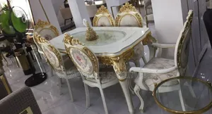 Executive Royal Dining Table With 6 Fabric Chairs