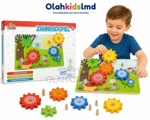 Wooden Gear Puzzle Board Educational Motor Skills Toy Kids 2+
