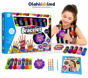 DIY Rope Bracelet Kit Glamor Girl Braiding Beads Craft Set 6+