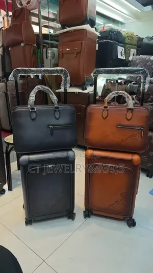 Berluti Luxury Travel Set Includes Leather Briefcase Trolley Suitcase