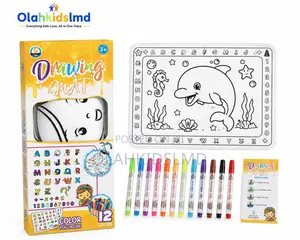 Magic Water Drawing Mat Reusable Doodle Board 12 Pens Kids 3+