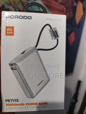 Porodo Petite 10,000mah Power Bank Integrated Type C