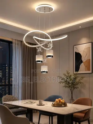 Modern Loop and Cylinder Pendant Chandelier