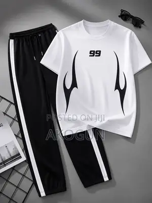 Men’s Casual 2-Piece Tracksuit Set – Premium T-Shirt Joggers