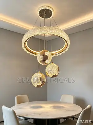 Modern Football Pattern Glass Pendant Chandelier