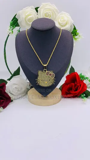 Gold Silver Cute Teddy Bear Kitty Cat Necklace for Women