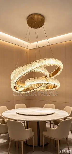 Luxury Interlocking Crystal Ring Pendant Chandelier