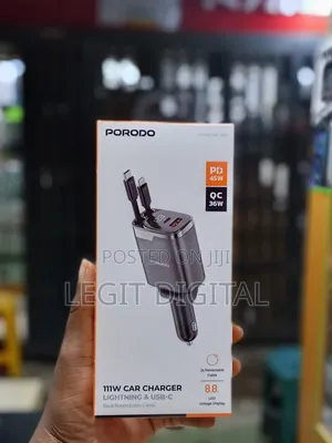 Porodo Retractable Car Charger