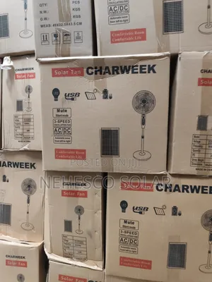 Charweek 16" Solar Fan – Powerful Cooling Anytime, Anywhere