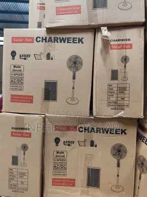 Premium Charweek 16 Inches Fan With Solar AC Charging