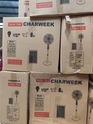 Charweek 16" Black Solar Fan – Cool Air, Zero Fuel Cost