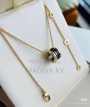Rose Gold Black Spring Necklac