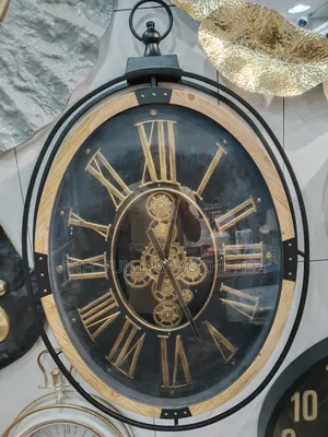 80cm Solid Wood Metal Wall Clock