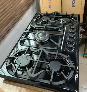 Polystar Black Stainless 5 Burners Gas Hob Built-in Cooker(auto)