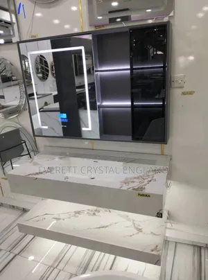 Marble 2 in 1 Cabinet With Cupboard Mirror
