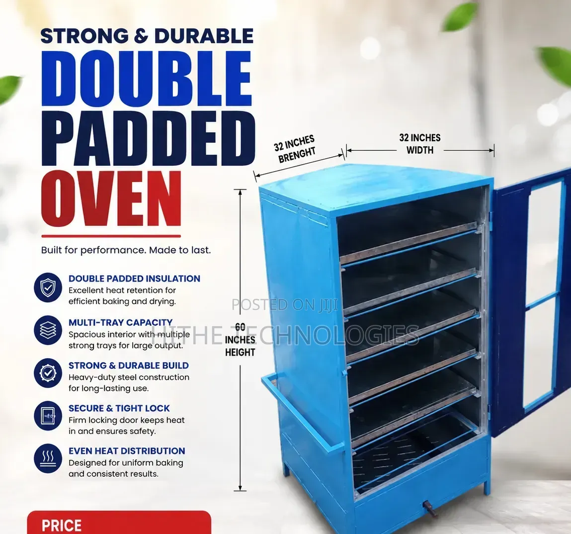 Double Padded Fish Drying Oven