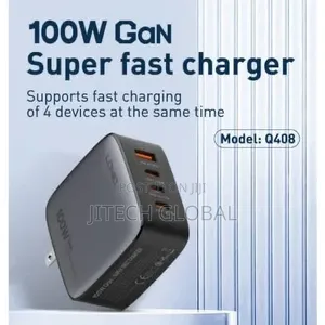 Q408 100w Gan Super Fast Charger Uk Plug 4-Port USB Pd Charger