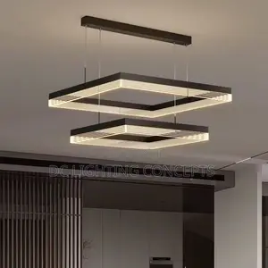Simple Acrylic Double Square/Round Led Pendant Chandelier.