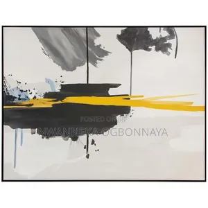 Nordic Abstract Black and Yellow Oil Canvas Printing