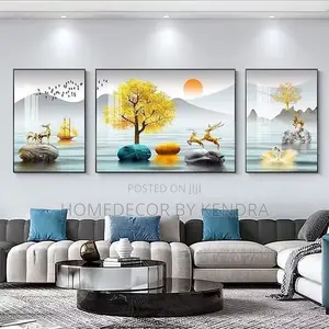 New Style Crystal Porcelain Three Panel Wall Frame