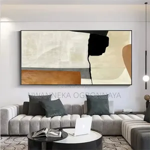 Custom Minimalist Wabi Sabi Black Beige Textured Canvas