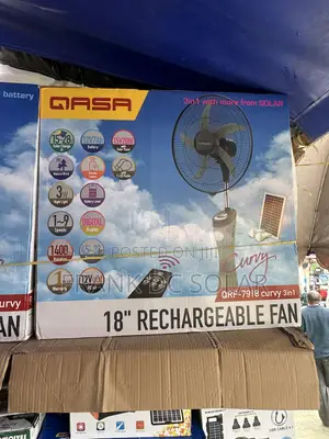 Qasa 18 Inches Rechargeable Fan With Solar