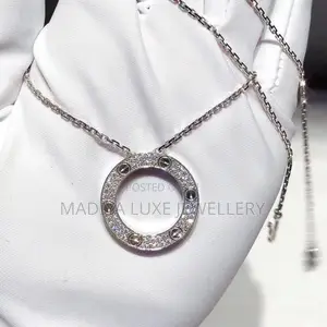 Silver Round Disc Necklace
