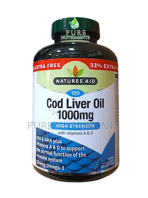 Natures Aid Cod Liver Oil 1000mg 120 Softgels_ Heart, Brain, Immunity