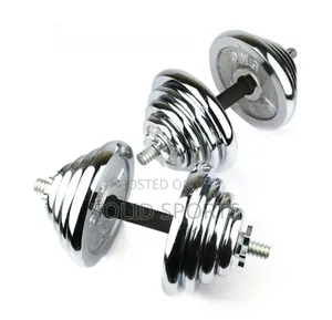 30 Kg Silver Chrome Dumbbell With Adjustable Bar