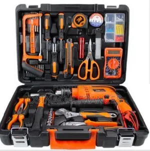 Set Electrical Tools Box Kit With Drill Machine