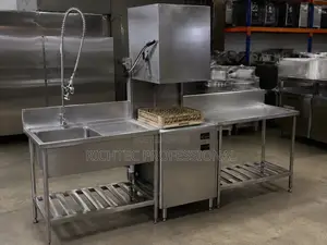 Commercial Hood-Type Dishwasher Station