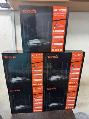 Tenda Ac10 Ac1200 Dual-Band Gigabit Wireless Router.